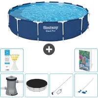 Bestway Steel Pro, ronde opblaasbare zwembad - 396x84 cm - 5-delig, model S257