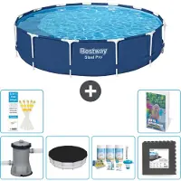 Bestway Steel Pro, ronde opblaasbare zwembad - 396x84 cm - 5-delig, model S238