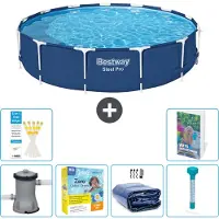 Bestway Steel Pro, ronde opblaasbare zwembad - 396x84 cm - 5-delig, model S184