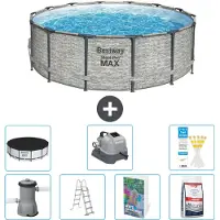 Bestway Steel Pro MAX, ronde opblaasbare zwembad - 427x122 cm - 6-delig, model S649