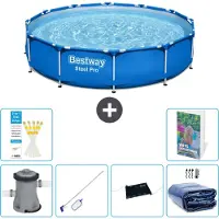 Bestway Steel Pro, ronde opblaasbare zwembad - 366x76 cm - 5-delig, model S235