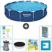 Bestway Steel Pro, ronde opblaasbare zwembad - 396x84 cm - 5-delig, model S276