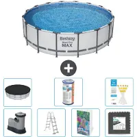 Bestway Steel Pro MAX, ronde opblaasbare zwembad - 488x122 cm - 6-delig, model S563