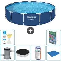Bestway Steel Pro, ronde opblaasbare zwembad - 396x84 cm - 5-delig, model S341