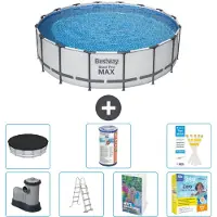 Bestway Steel Pro MAX, ronde opblaasbare zwembad - 488x122 cm - 6-delig, model S572
