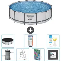 Bestway Steel Pro MAX, ronde opblaasbare zwembad - 427x122 cm - 6-delig, model S563
