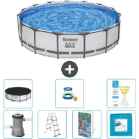 Bestway Steel Pro MAX, ronde opblaasbare zwembad - 457x122 cm - 6-delig, model S570