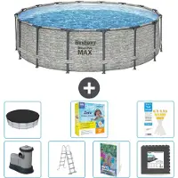 Bestway Steel Pro MAX, ronde opblaasbare zwembad - 488x122 cm - 6-delig, model S607