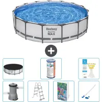 Bestway Steel Pro MAX, ronde opblaasbare zwembad - 457x122 cm - 6-delig, model S549