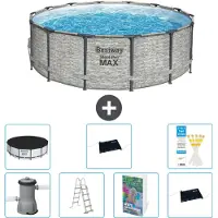 Bestway Steel Pro MAX, ronde opblaasbare zwembad - 427x122 cm - 6-delig, model S562