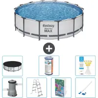 Bestway Steel Pro MAX, ronde opblaasbare zwembad - 427x122 cm - 6-delig, model S549