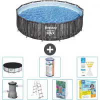 Bestway Steel Pro MAX, ronde opblaasbare zwembad - 427x107 cm - 6-delig, model S572