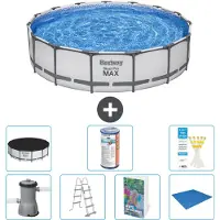 Bestway Steel Pro MAX, ronde opblaasbare zwembad - 457x122 cm - 6-delig, model S594
