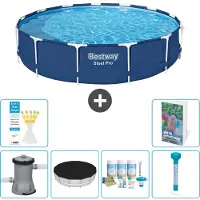 Bestway Steel Pro, ronde opblaasbare zwembad - 396x84 cm - 5-delig, model S226
