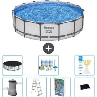 Bestway Steel Pro MAX, ronde opblaasbare zwembad - 457x122 cm - 6-delig, model S632
