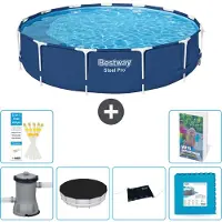 Bestway Steel Pro, ronde opblaasbare zwembad - 396x84 cm - 5-delig, model S273