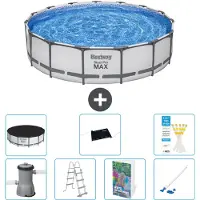 Bestway Steel Pro MAX, ronde opblaasbare zwembad - 457x122 cm - 6-delig, model S600