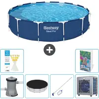 Bestway Steel Pro, ronde opblaasbare zwembad - 396x84 cm - 5-delig, model S283