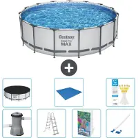 Bestway Steel Pro MAX, ronde opblaasbare zwembad - 488x122 cm - 6-delig, model S616