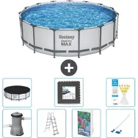Bestway Steel Pro MAX, ronde opblaasbare zwembad - 488x122 cm - 6-delig, model S610