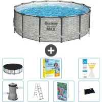 Bestway Steel Pro MAX, ronde opblaasbare zwembad - 427x122 cm - 6-delig, model S582