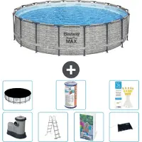 Bestway Steel Pro MAX, ronde opblaasbare zwembad - 549x122 cm - 6-delig, model S619