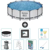 Bestway Steel Pro MAX, ronde opblaasbare zwembad - 427x122 cm - 6-delig, model S610