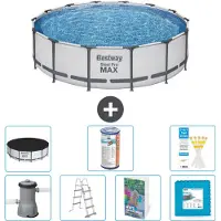 Bestway Steel Pro MAX, ronde opblaasbare zwembad - 427x122 cm - 6-delig, model S602