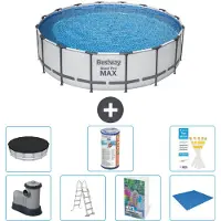 Bestway Steel Pro MAX, ronde opblaasbare zwembad - 488x122 cm - 6-delig, model S594