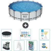Bestway Steel Pro MAX, ronde opblaasbare zwembad - 488x122 cm - 6-delig, model S548