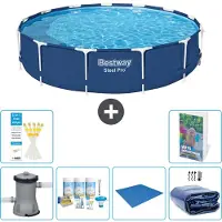 Bestway Steel Pro, ronde opblaasbare zwembad - 396x84 cm - 5-delig, model S289