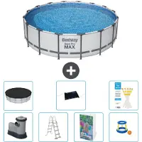 Bestway Steel Pro MAX, ronde opblaasbare zwembad - 488x122 cm - 6-delig, model S559