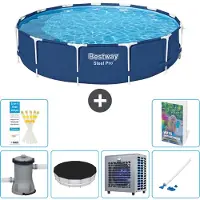 Bestway Steel Pro, ronde opblaasbare zwembad - 396x84 cm - 5-delig, model S199