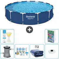Bestway Steel Pro, ronde opblaasbare zwembad - 396x84 cm - 5-delig, model S228