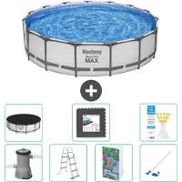 Bestway Steel Pro MAX, ronde opblaasbare zwembad - 457x122 cm - 6-delig, model S610