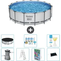 Bestway Steel Pro MAX, ronde opblaasbare zwembad - 488x122 cm - 6-delig, model S632