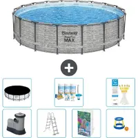 Bestway Steel Pro MAX, ronde opblaasbare zwembad - 549x122 cm - 6-delig, model S548