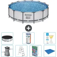 Bestway Steel Pro MAX, ronde opblaasbare zwembad - 427x122 cm - 6-delig, model S594
