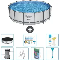Bestway Steel Pro MAX, ronde opblaasbare zwembad - 488x122 cm - 6-delig, model S574
