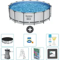 Bestway Steel Pro MAX, ronde opblaasbare zwembad - 488x122 cm - 6-delig, model S525