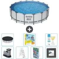 Bestway Steel Pro MAX, ronde opblaasbare zwembad - 488x122 cm - 6-delig, model S607