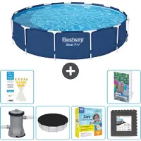 Bestway Steel Pro, ronde opblaasbare zwembad - 396x84 cm - 5-delig, model S259