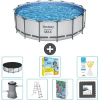 Bestway Steel Pro MAX, ronde opblaasbare zwembad - 488x122 cm - 6-delig, model S607