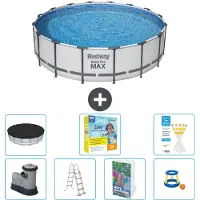 Bestway Steel Pro MAX, ronde opblaasbare zwembad - 488x122 cm - 6-delig, model S529