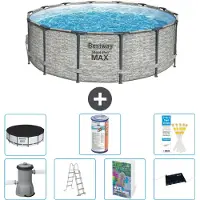 Bestway Steel Pro MAX, ronde opblaasbare zwembad - 427x122 cm - 6-delig, model S619