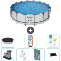 Bestway Steel Pro MAX, ronde opblaasbare zwembad - 488x122 cm - 6-delig, model S619