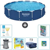 Bestway Steel Pro, ronde opblaasbare zwembad - 396x84 cm - 5-delig, model S181