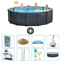 Intex Grafietpaneel zwembad, rond - 478x124 cm - 7-delig, model S611