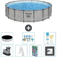Bestway Steel Pro MAX, ronde opblaasbare zwembad - 549x122 cm - 6-delig, model S581