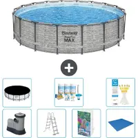 Bestway Steel Pro MAX, ronde opblaasbare zwembad - 549x122 cm - 6-delig, model S599